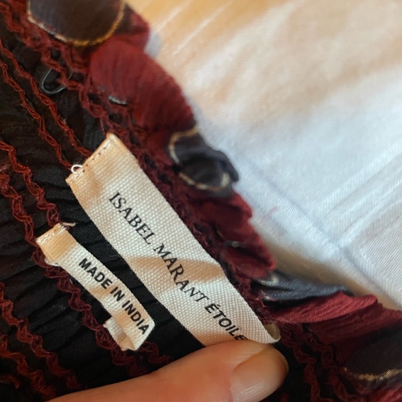 Isabel Marant Burgundy and Black Ruffle Skirt/Tube Top - Picture 2 of 2